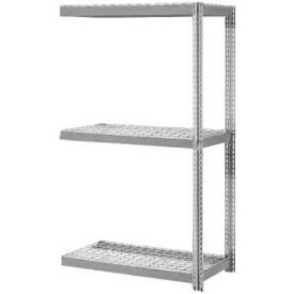 Global Equipment Expandable Add-On Rack 36x18x84 3 Level Wire Deck 1500 lb. Cap Per Level GRY 716441